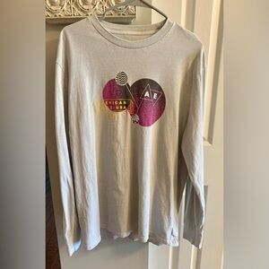 American Eagle Outfitters Gray and Purple Long Sleeve Tee - L